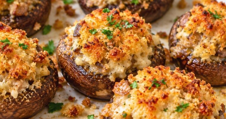 Baked Stuffed Mushrooms Recipe (No Soggy Bottoms)
