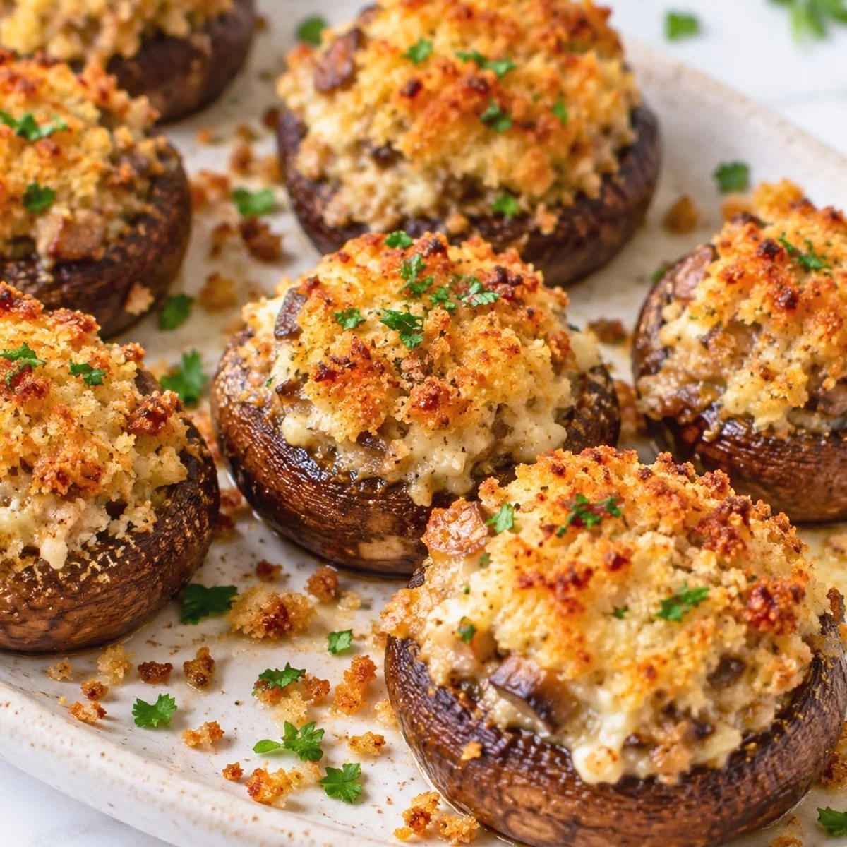 Baked Stuffed Mushrooms Recipe (No Soggy Bottoms)
