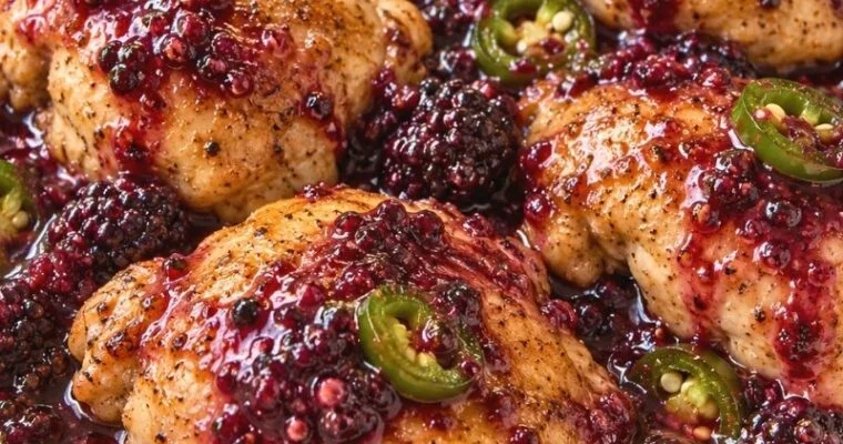 Blackberry Chicken Thighs with Sweet and Spicy Sauce
