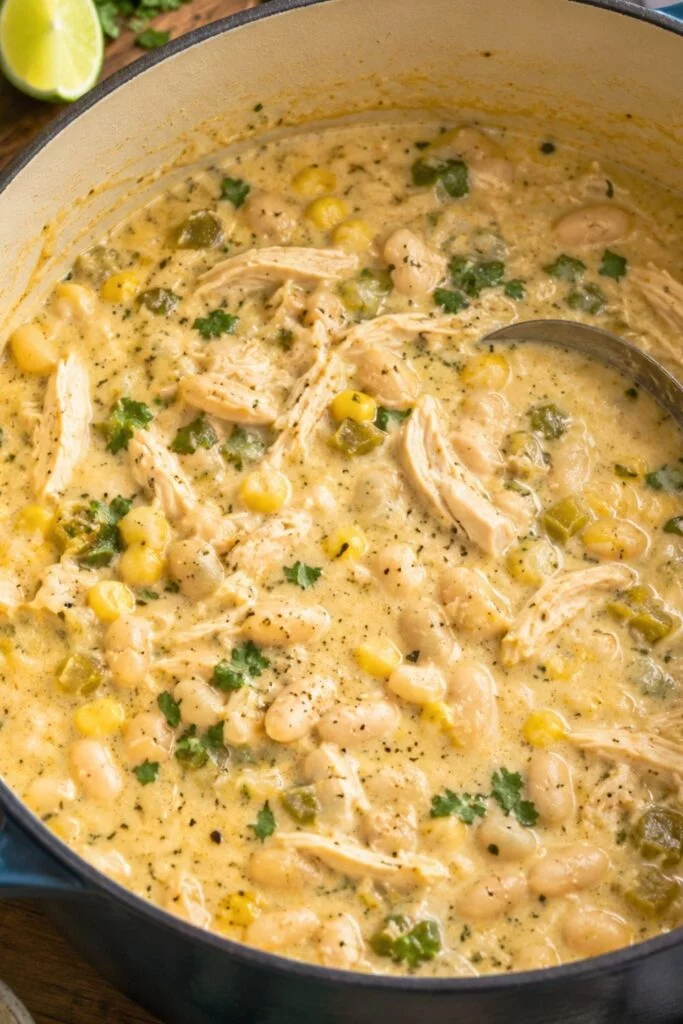 Creamy White Chicken Chili Recipe (Stovetop)