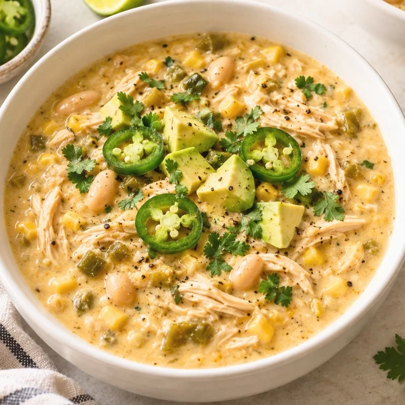 Creamy White Chicken Chili Recipe (Stovetop)
