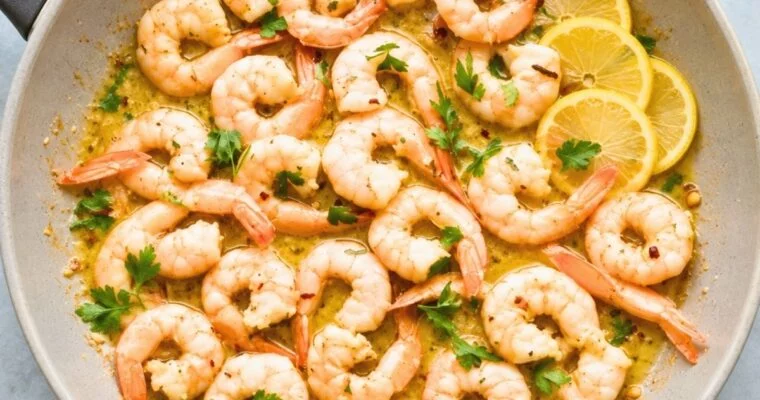 Garlic Butter Shrimp Recipe with Lemon