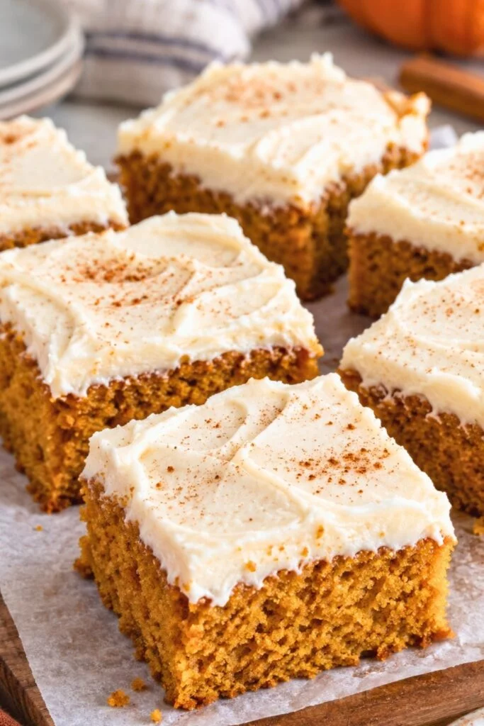 Pumpkin Bars with Cream Cheese Frosting (Soft & Moist)