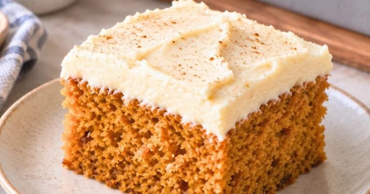 Pumpkin Bars with Cream Cheese Frosting (Soft & Moist)