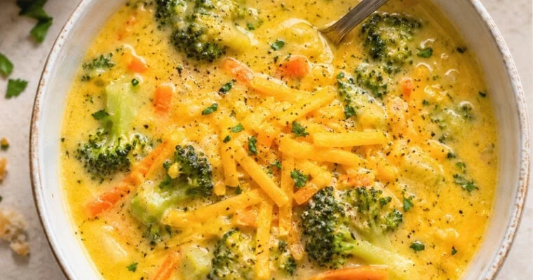 Thick and Creamy Broccoli Cheddar Soup Recipe