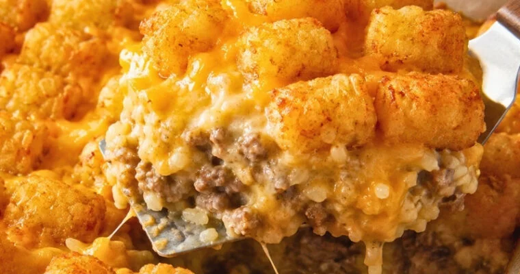 Uncovered Tater Tot Casserole