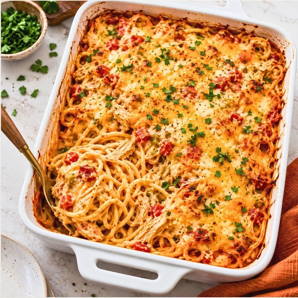 Creamy Baked Chicken Spaghetti Recipe for a Crowd