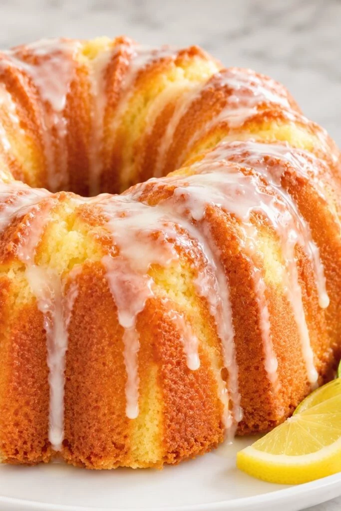 7Up Pound Cake Recipe with Lemon Glaze