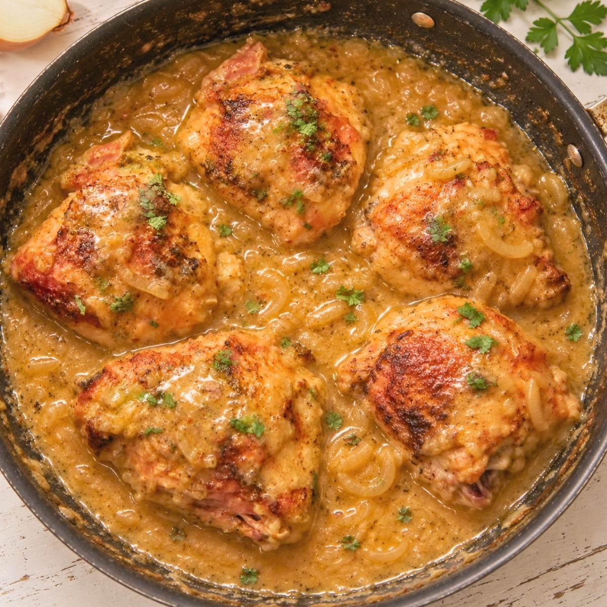 One-Skillet Smothered Chicken Recipe (No Gluey Gravy)