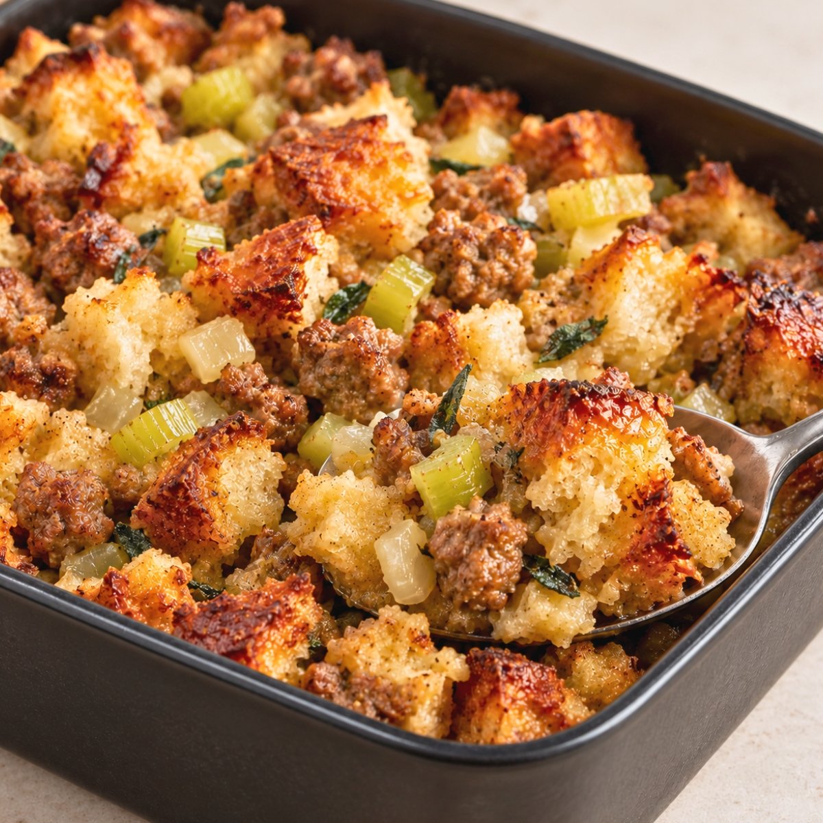 Sausage Stuffing Recipe That Stays Moist, Not Soggy