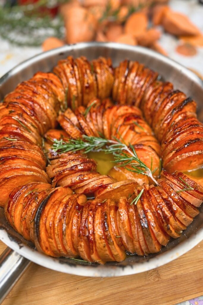 Spiral Sweet Potato Bake With Garlic Butter and Rosemary