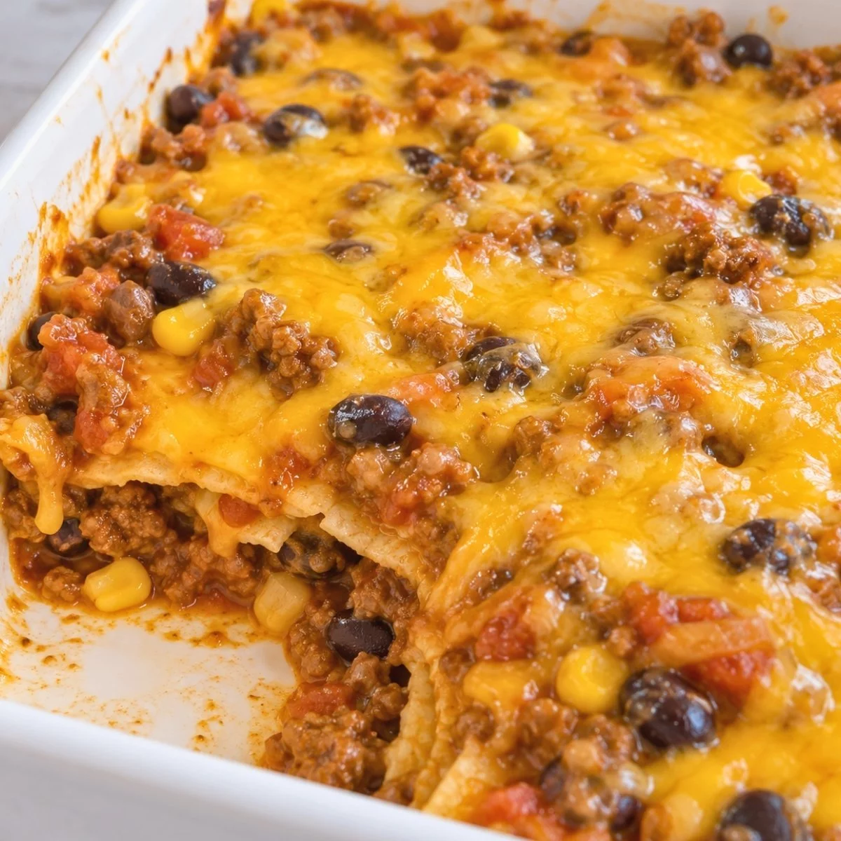 Taco Casserole Recipe That Holds Its Layers