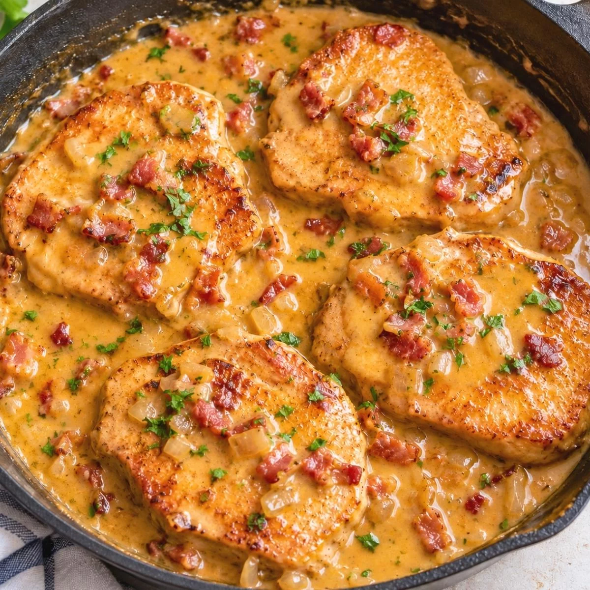Tender Smothered Pork Chops Recipe in One Skillet